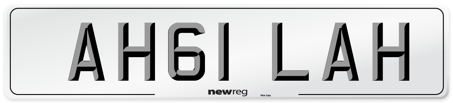 AH61 LAH Number Plate from New Reg